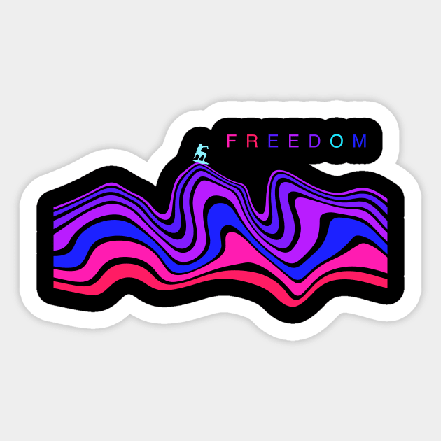 Freedom Surfer Bold Sticker by ginkelmier@gmail.com